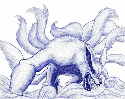 kurama naruto Naruto: Kurama, the nine-tailed fox sketch by 