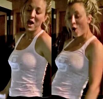 Kaley Cuoco’s see through top