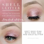 Shell Glitter ShadowSense is a soft rosy pink with pink, red