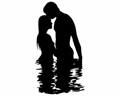 Couple Kissing SVG, Couple Silhouette Clipart SVG, Couple In