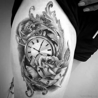 50 Top Class Clock Tattoos On Thigh - Tattoo Designs - Tatto
