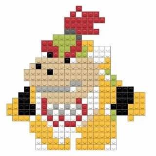 Bowser Jr. Pixel art, Cross stitch alphabet, Bowser