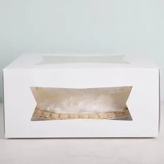 Bakery Boxes 9 inch White Cake Box with Window 9 x 9 x 4