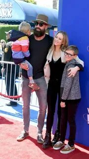 Nathan Andersen and A.J. Cook with their children at the pre