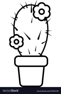 Needle cactus icon outline line style Royalty Free Vector