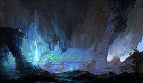 Cave Entrance Fantasy artwork, Environmental art, Fantasy ar