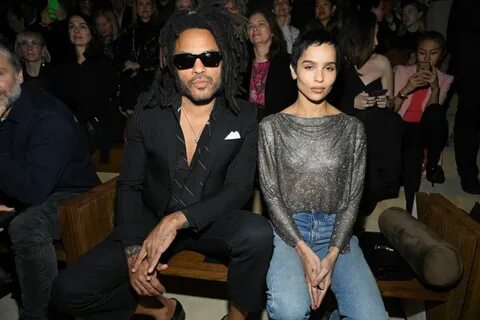 ZOE and Lenny KRAVITZ at Saint Laurent Fashion Show at PFW i