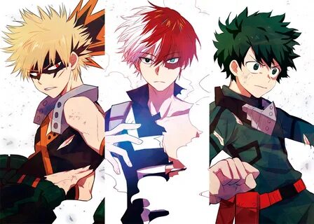 Bakugou, Todoroki and Deku, by Pixiv Id 16437650 Hero, Hero 