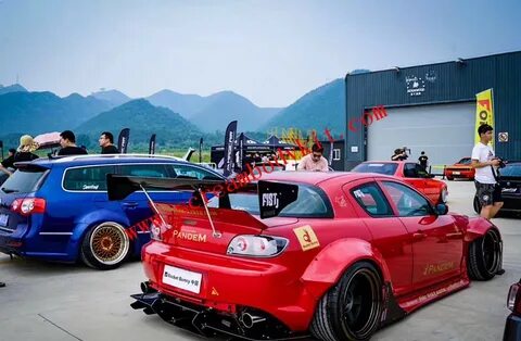 Mazda RX8 Rocket Bunny wide body kit front lip after side sk