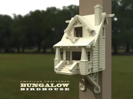 3D Printed the American Craftsman Bungalow Birdhouse by Mr. 