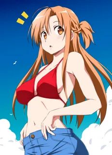 Safebooru - 1girl asuna (sao) bare arms bare shoulders bird 