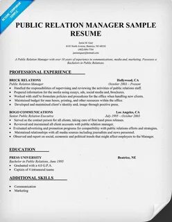 Public Relations Executive Resume at Resume Sample