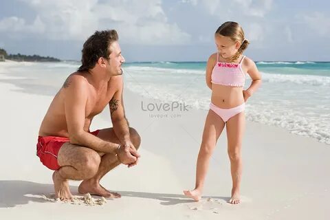 Father And Daughter On The Beach Picture And HD Photos Free 
