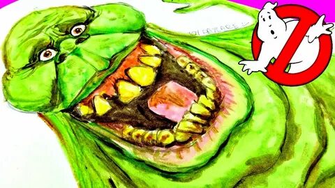 GHOSTBUSTERS Learn HOW TO Draw SLIMER with Watercolors! Spee