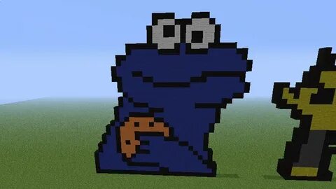 Cookie Monster Pixel Art Minecraft Project All in one Photos