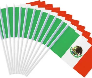 Mini Flag With 12 White Solid Pole 5 x 8 inch Hand Held Stick Flags With Sp...