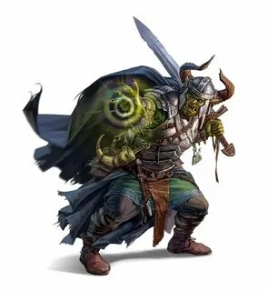 Male Half-Orc Warpriest of Gorum - Pathfinder PFRPG DND D&D 