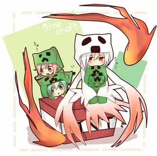 Creeper and Ghast Minecraft anime girls, Minecraft anime, Mi