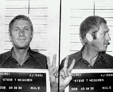 Steve McQueen's mug shot from when he got arrested for a DUI