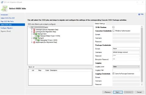 Перенос локальных заданий SQL Server Integration Services (SSIS) в Фабрику данны