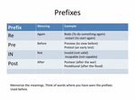 Point of View and Prefixes Exam Review for Retest - ppt down