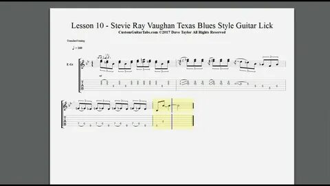 LESSON 10 - Stevie Ray Vaughan Texas Blues Style Guitar Lick