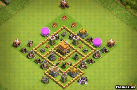 Town Hall 5 TH5 War/Trophy base #22 With Link 4-2020 - War B