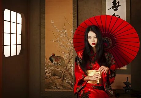 Madame Butterfly Red umbrella, Umbrella photography, Geisha