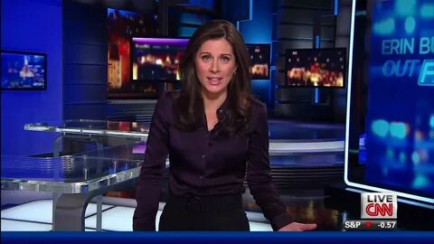 Ladies in Satin Blouses: Erin Burnett - purple silk blouse