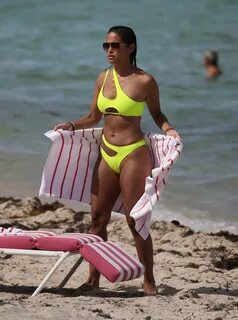 Rocsi Diaz in Neon Yellow Bikini 2019-03 GotCeleb
