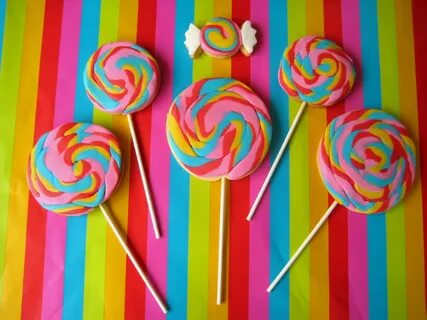 rainbow lollipop cookies A group of lollipop rainbow lolli. 