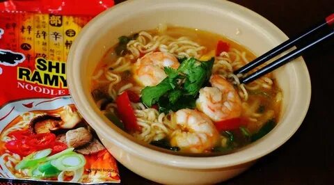 Healthy ramen noodles: I suggested buying some shrimp for my