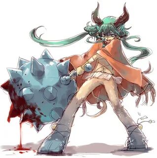 Safebooru - blood cloak fighting stance hooves horns huge we