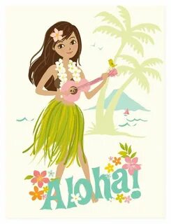Aloha Hawaiian Hula Girl. $40.00, via Etsy. Hawaii wall art,