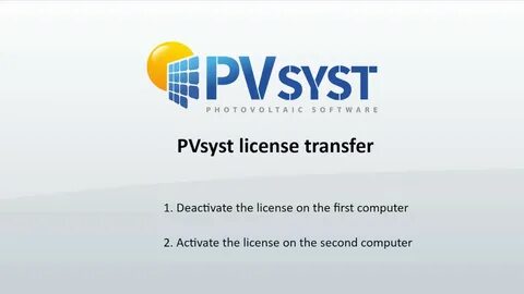 Pvsyst License Transfer