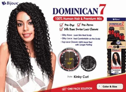 BIJOUX 100% Human Hair & Premium Mix Dominican 7 Weave Kinky