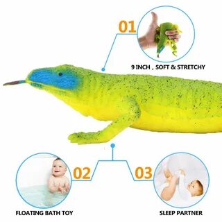 Lizards Toys,9-inch Rubber Lizard Set(6 PACKS),Food Grade Ma