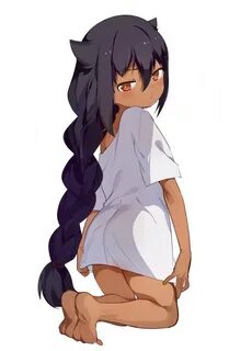 Safebooru - 1girl ass bangs bare legs barefoot black hair br