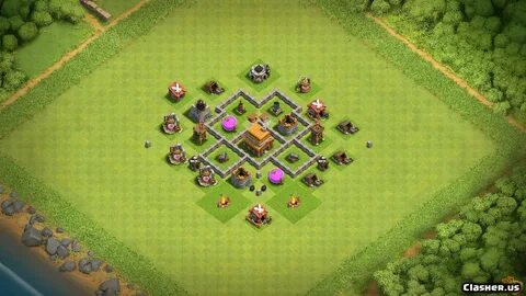 Town Hall 4 TH4 Trophy base v38 - anti 3 stars With Link 11-