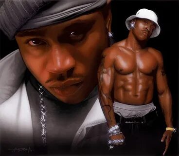 Adam Port working on a painting of LL Cool J