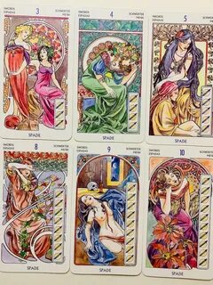 Tarot Art Nouveau 78 Cards Decktarottarot Cardstarot Etsy
