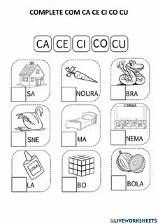 Ca ce ci co cu worksheet