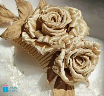Fabric Flowers, Silk Flower Hair Comb, Bridal Hair Corsage, 