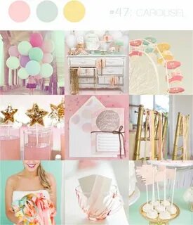 soft pink, blue and yellow inspiration board Pastel wedding 