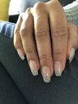 Clear SNS with glitter ombré @crystalnails. Acrylic nails gl