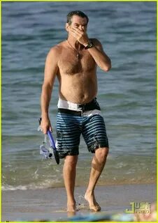 Pierce Brosnan is Shirtless, Wife in Bikini: Photo 862931 Pi