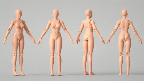 3D Printed Articulated Poseable Female Figure by Rikk The Ga