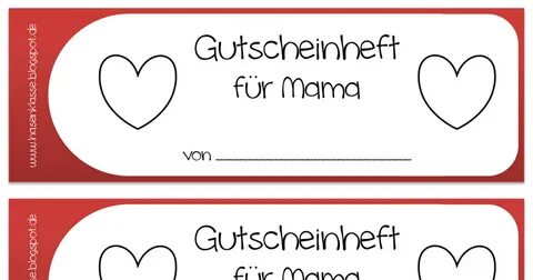 Gutscheine Muttertag.pdf Gutscheinheft, Gutschein basteln ki