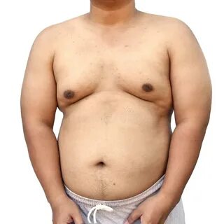 Fat Body of Asian Man on White Background Stock Image - Imag