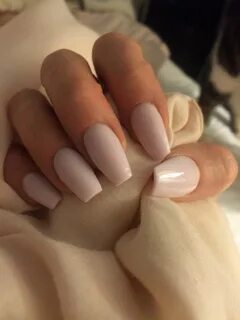 Soft Pink coffin nails, Gell over natural nails Acrylic nail